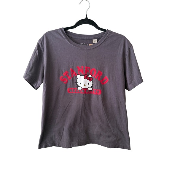 Blue 84 Tops - Blue 84 Stanford University Hello Kitty Graphic T-Shirt Coal Gray Women Medium